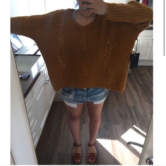 UNIF x Urban Outfitters Mustard Cableknit Sweater - Picture 6 of 15